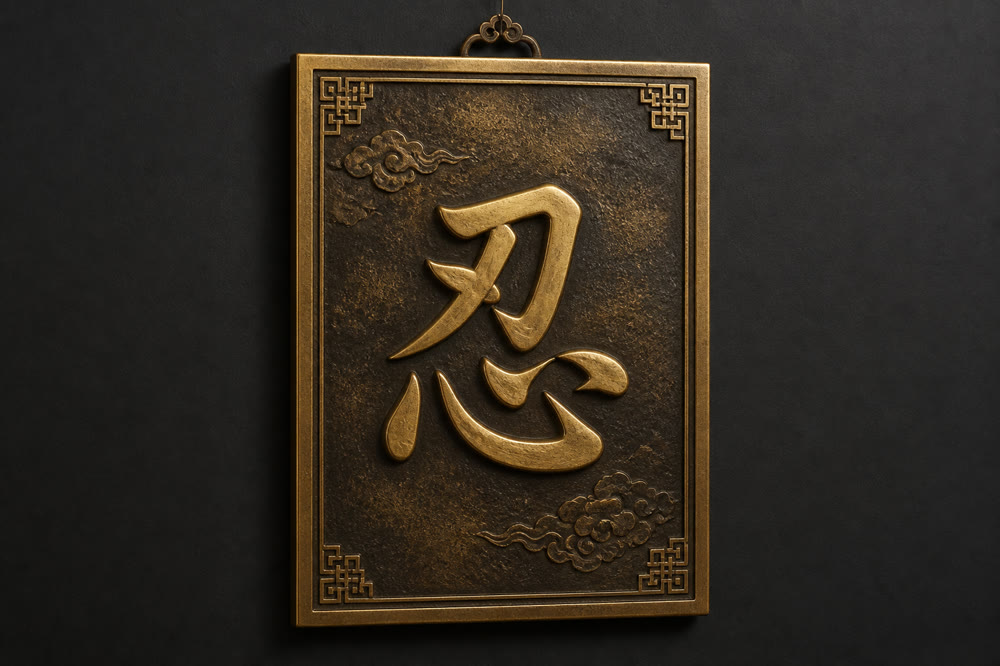 Tranh đồng chữ Nhẫn giả cổ